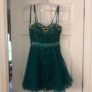 Blue green sparkly dress